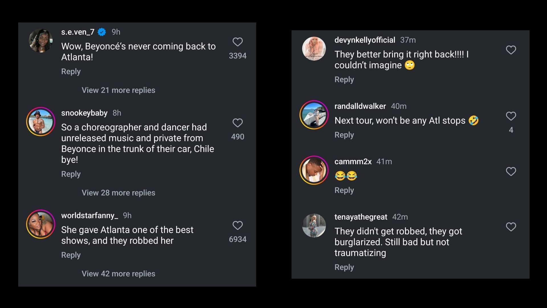 Online responses (Images via Instagram/theneighborhoodtalk)